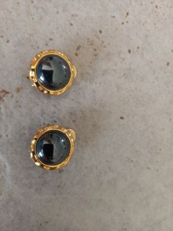 Boucle d oreilles rond perlé nacre vintage