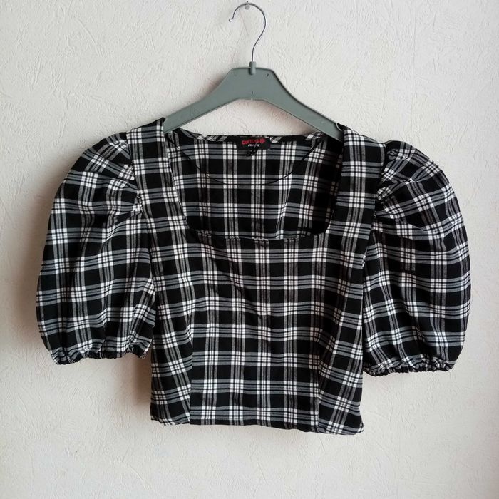 Crop top noir et blanc Femme 🎀