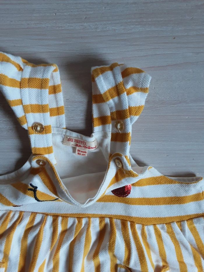 Robe salopette été rayé T. 2 ans - photo numéro 2