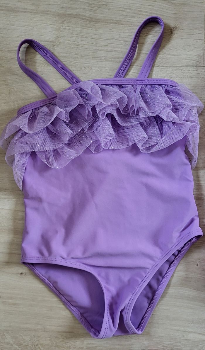 Maillot de bain tutu pailletée lila