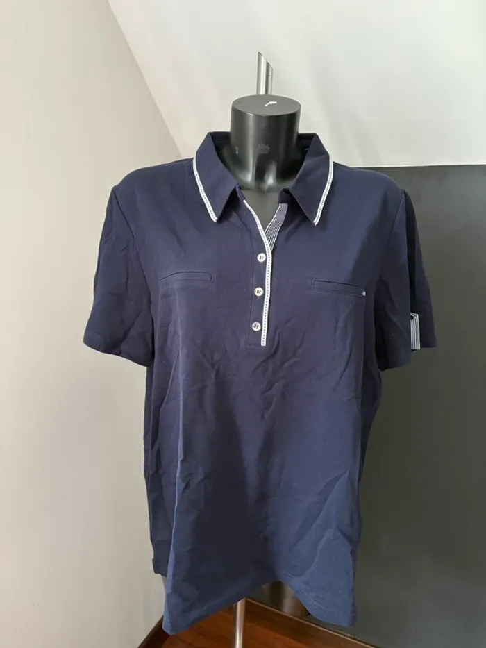 Polo bleu marine Christine Laure neuf 46