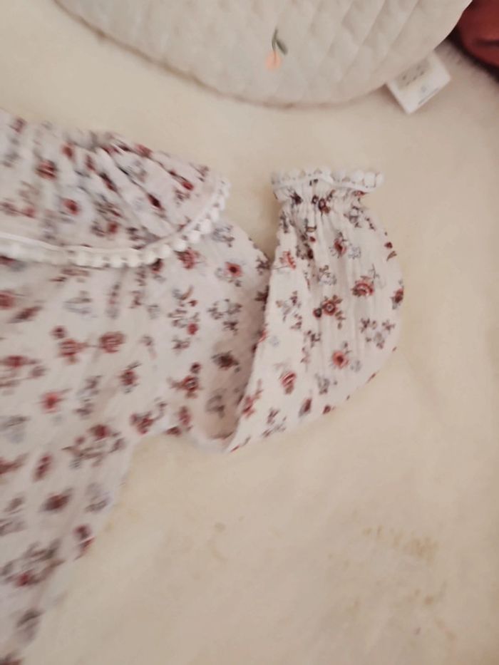 Barboteuse fleurs double gaze - photo numéro 5