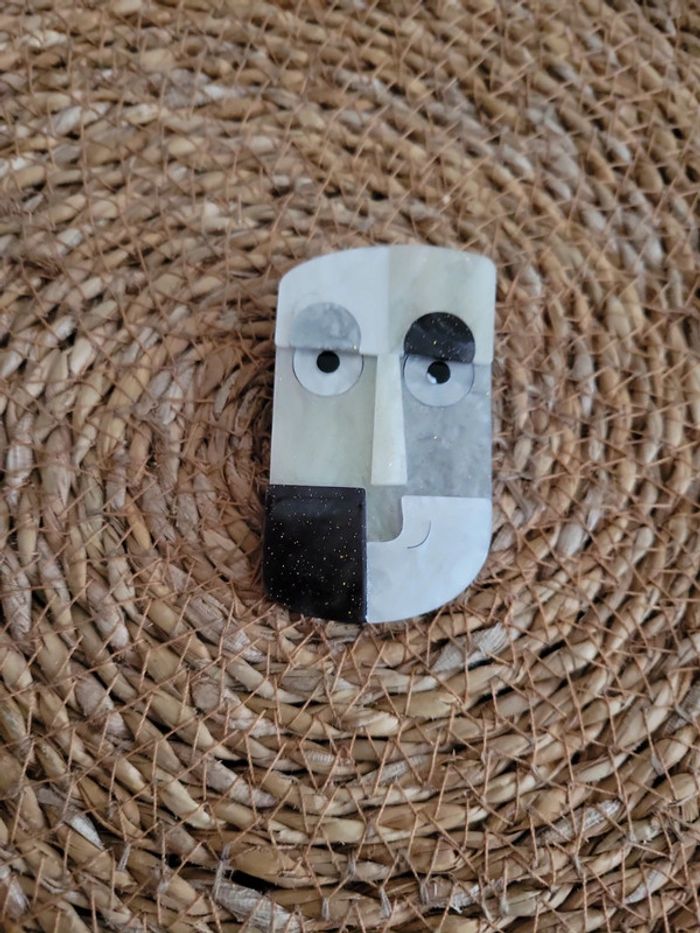 Broche abstraite noir rt gris - photo numéro 7