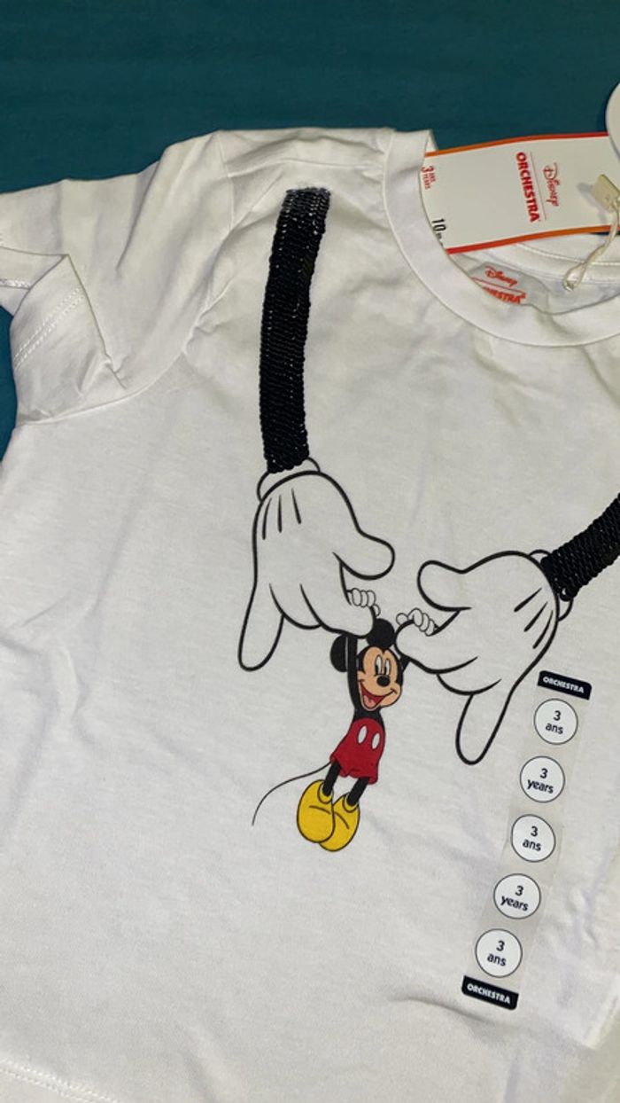 T-shirt sequins Mickey mouse Disney baby - photo numéro 2