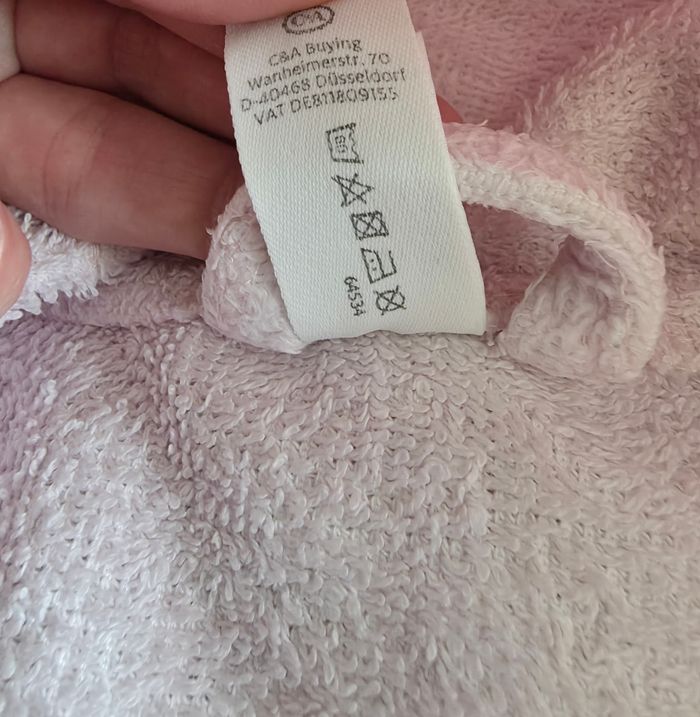 C&A Baby Club Peignoir Lapin Éponge Rose Bon état 2-3 ans 92-98 cm - photo numéro 8