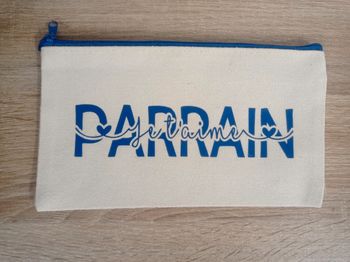 Trousse plate en toile Parrain
