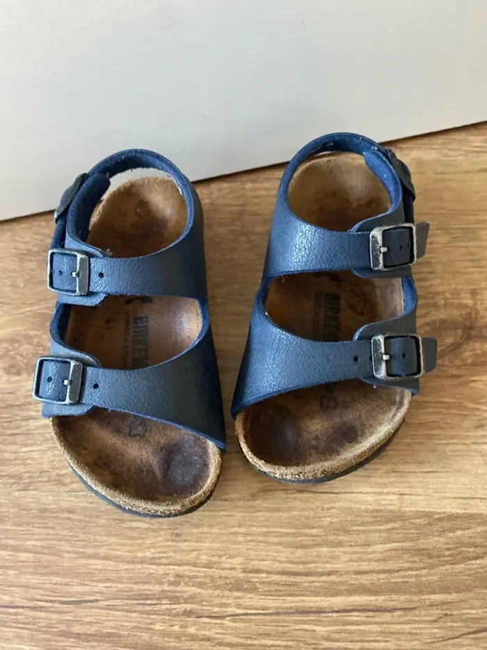 Sandales bleues, Birkenstock, 24 - photo numéro 2