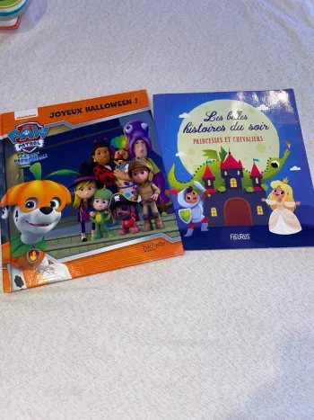 Lot de 2 livres pat patrouille joyeux Halloween et fleurus