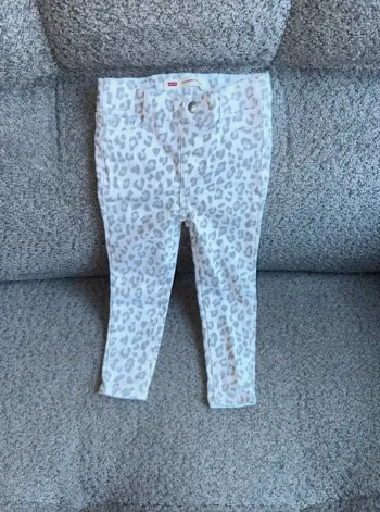 Jean skinny 710 levi's blanc crème motifs léopard gris
