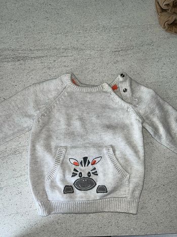 Pull gris/beige