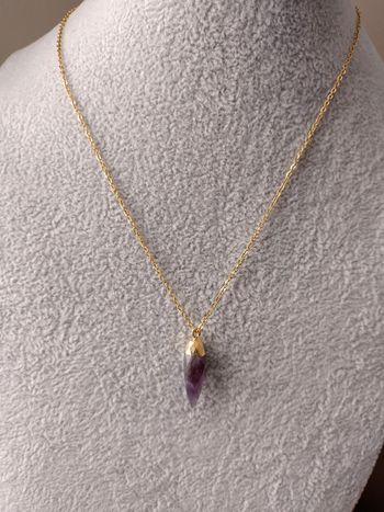 Collier acier inoxydable améthyste