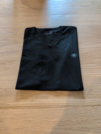 Tee shirt noir unis tee col v tee shirt manches courtes armita