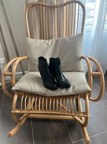 Bottines noires femme à talon haut taille 40 en similicuir