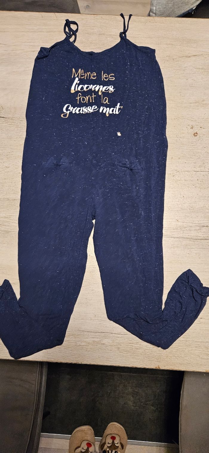 Combinaison ado bleu foncé, avec brillants, Etam, XS ou 14/16 ans - photo numéro 3