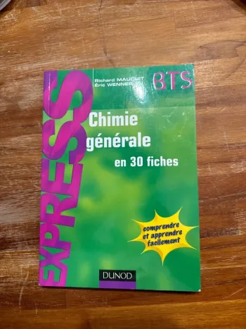 Livre chimie, General générale en 30 fiches BTS express