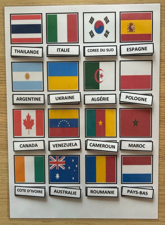 Fiche Montessori : Les drapeaux - photo numéro 1