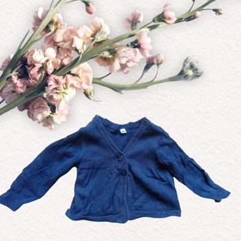 Gilet bleu marine bébé fille taille 6 mois