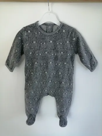 Pyjamas velour kiabi gris