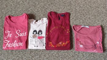 Lot 4 tee-shirts 5 ans tons roses