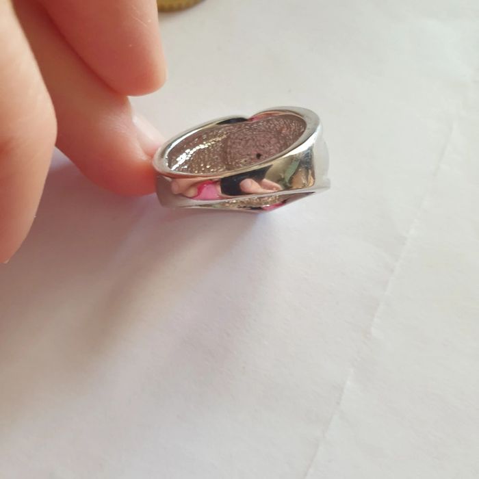 Sublime bague rhodium neuve coeur strass - photo numéro 6