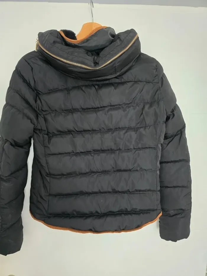 Doudoune impermeable noir et marron - photo numéro 3