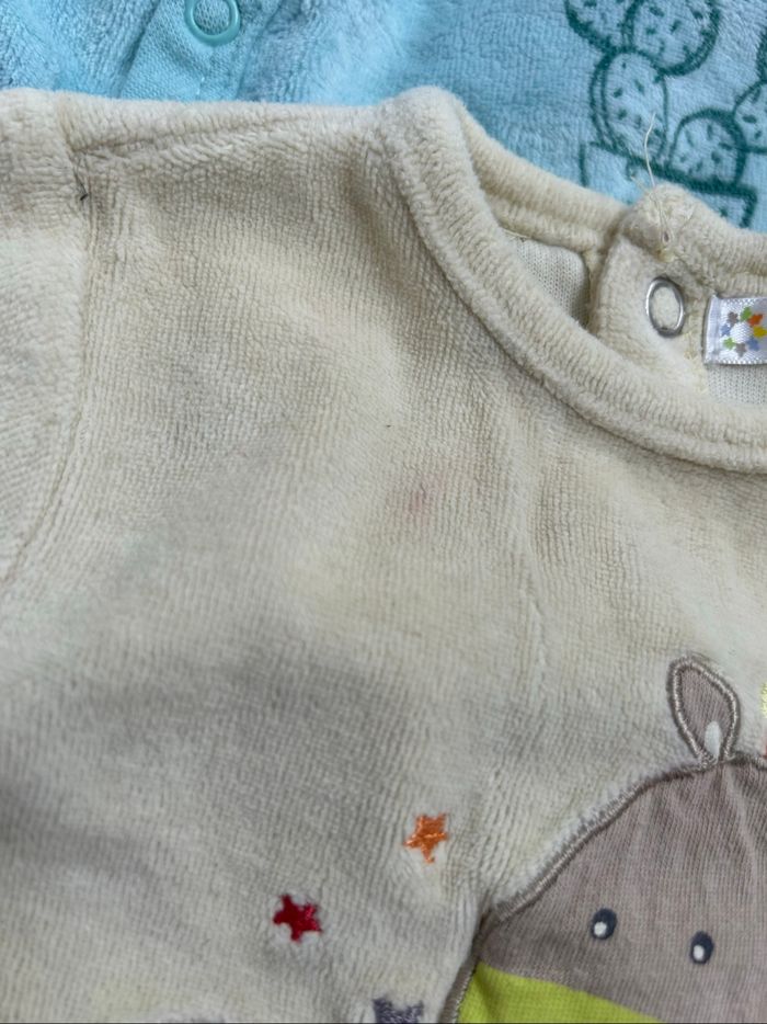 Lot de 6 pyjamas 1 pièces en velours bébé garçon 1 mois - photo numéro 2