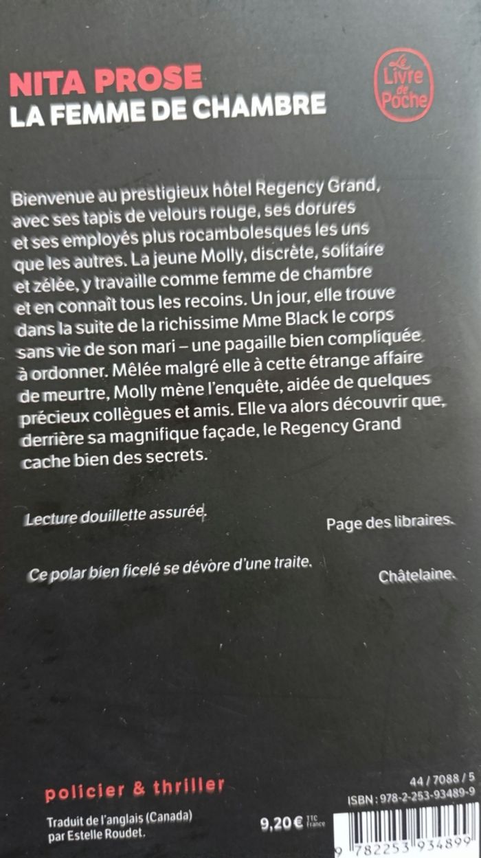 Livre La femme de ménage de Nita Prose - photo numéro 3