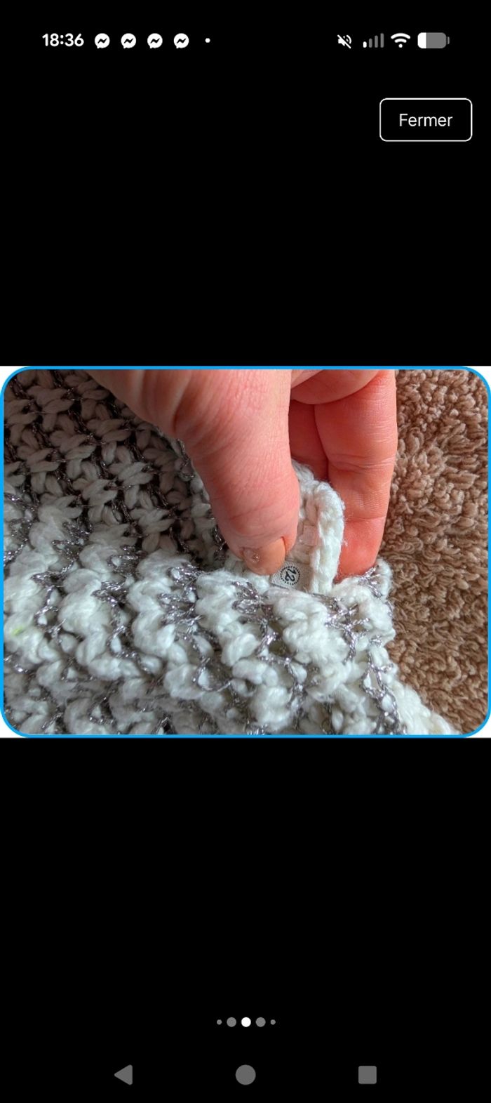 Pull Teddy Smith blanc & argenté - Taille 12 ans - État impeccable - photo numéro 6