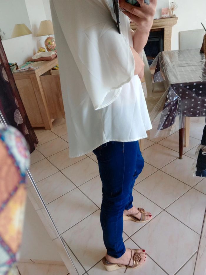 Blouse femme XL blanc cassé c21 - photo numéro 5