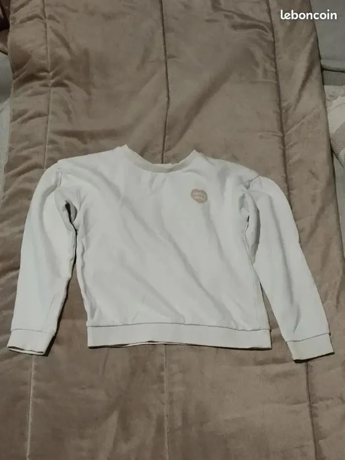 Sweat Kiabi blanc fille 10 ans  7529784621 - photo numéro 2