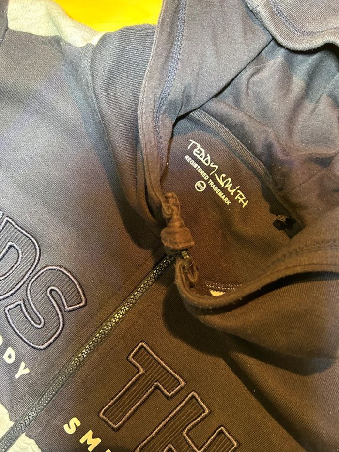 Sweat à capuche zip Teddy Smith noir gris vert - photo numéro 6