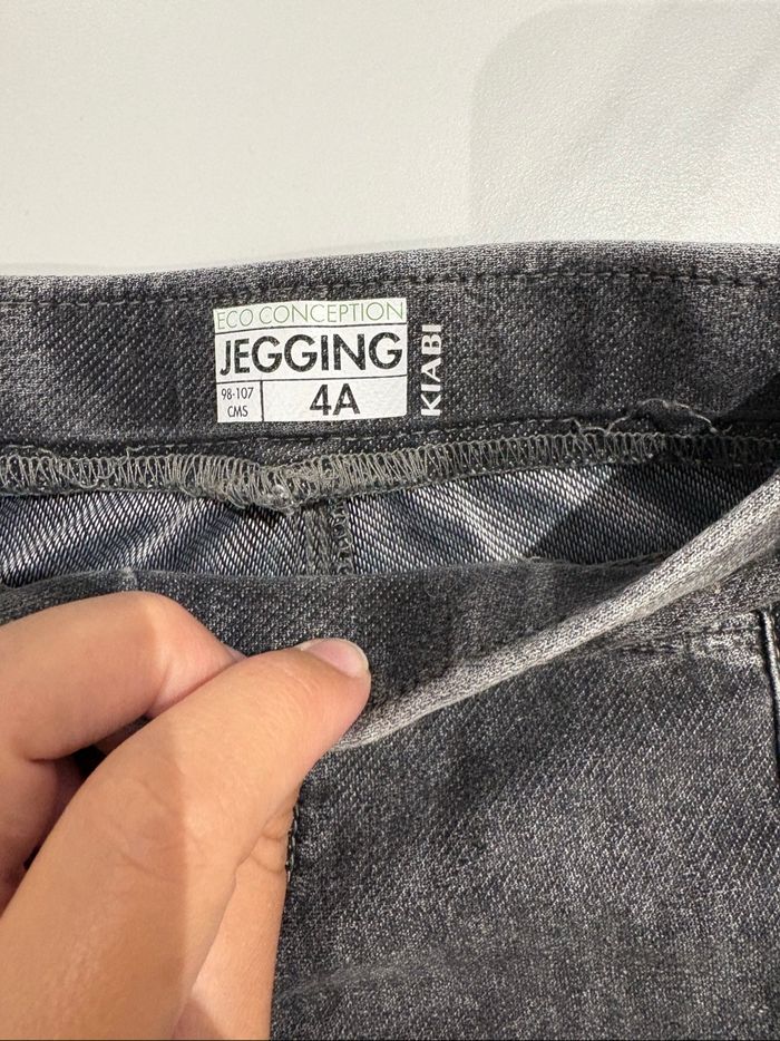 Jegging noir délavé/gris 4 ans Kiabi fille - photo numéro 3