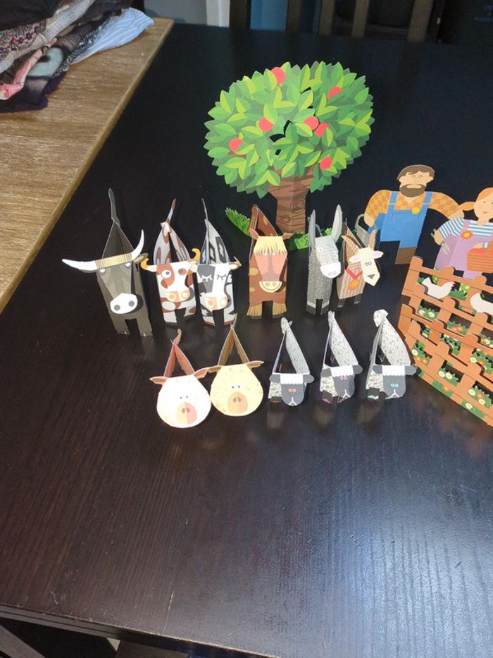 La vie a la ferme personnage figurines carton jouet écologique - photo numéro 2
