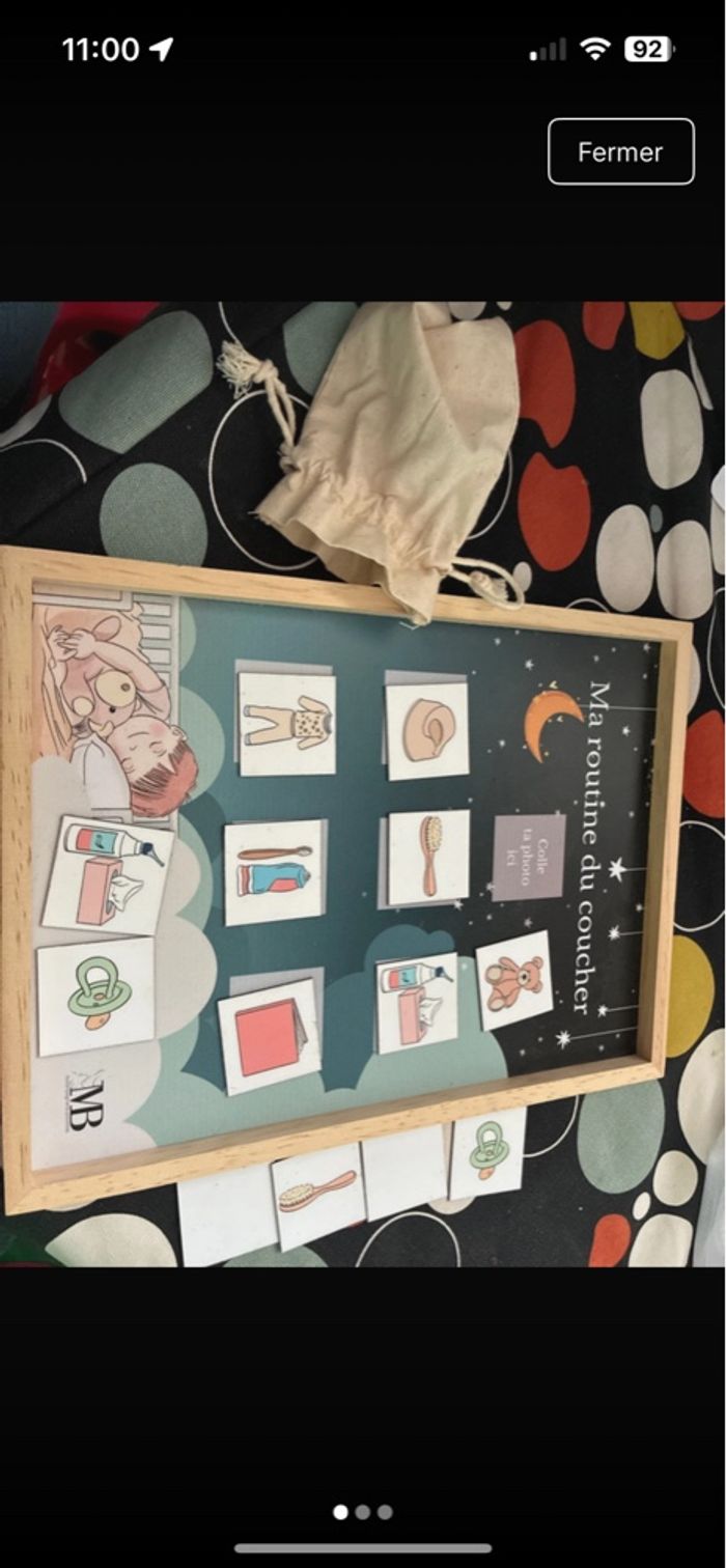 Tableau aimanté ma routine du coucher