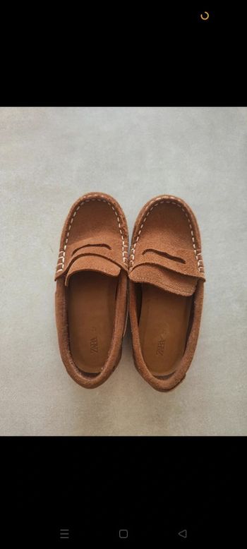 Mocassins bateaux pour enfant Zara daim marron camel 27