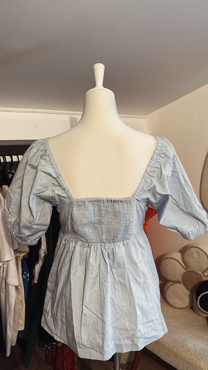 Haut manches bouffantes bleu ciel Primark T38 - photo numéro 3