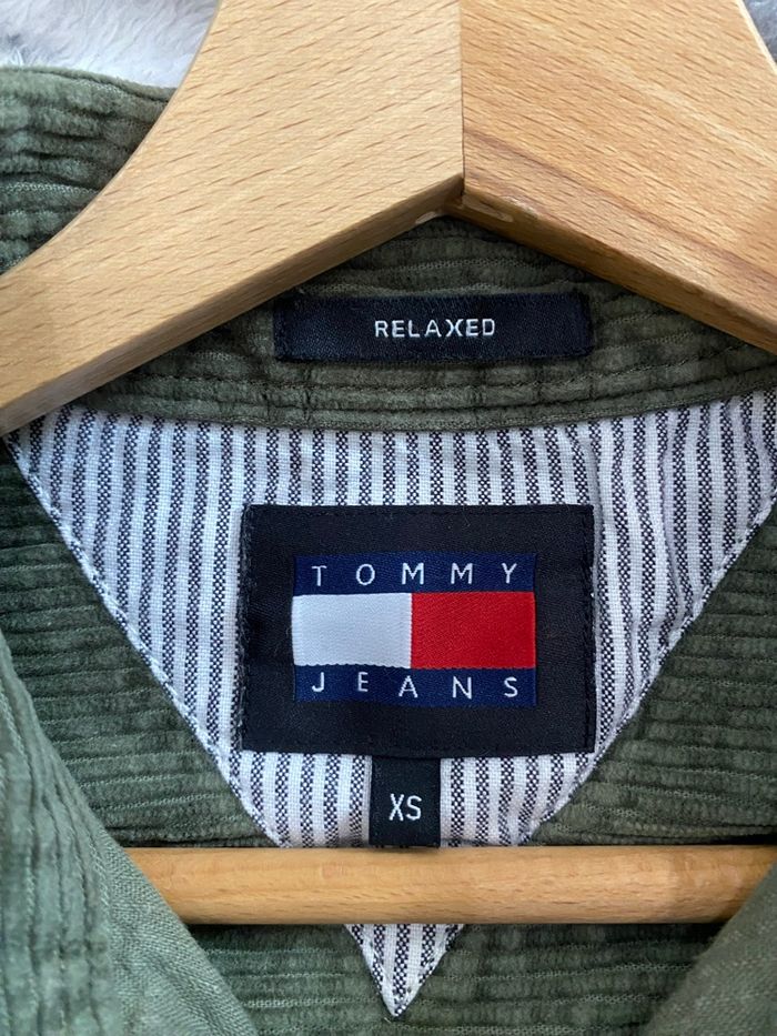 Chemise Tommy Hilfiger Velours Côtelé Kaki XS - Patch 1985 - Logo Tommy Jeans - photo numéro 5