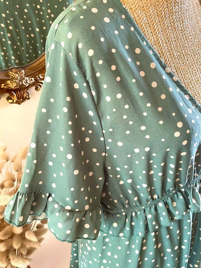 Robe à Pois Verte - vintage - photo numéro 7