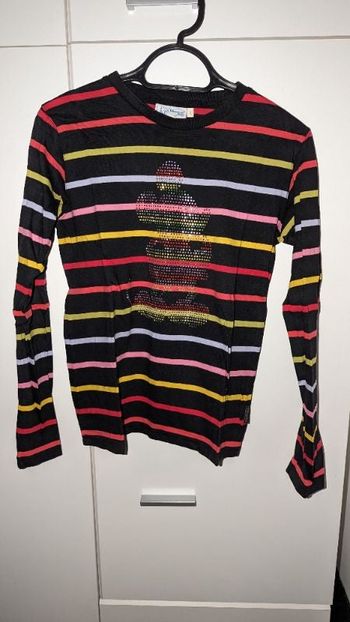 T-shirt rayé avec Mickey en strass