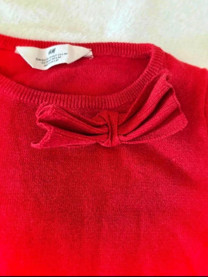 Magnifique robe rouge sans manches avec petit noeud 7 ans - photo numéro 3