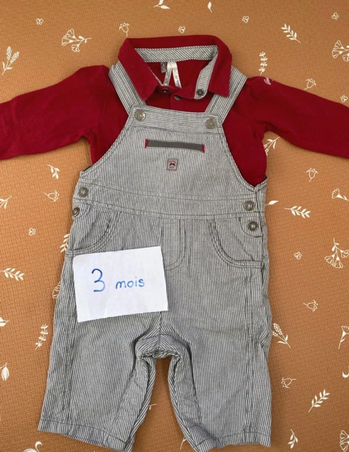 Ensemble polo salopette 3 mois