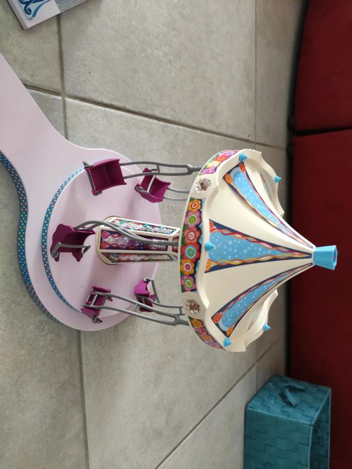 Lot fête foraine playmobil summer fun 5548 manege de chaises volantes et 5543 barques volantes - photo numéro 3