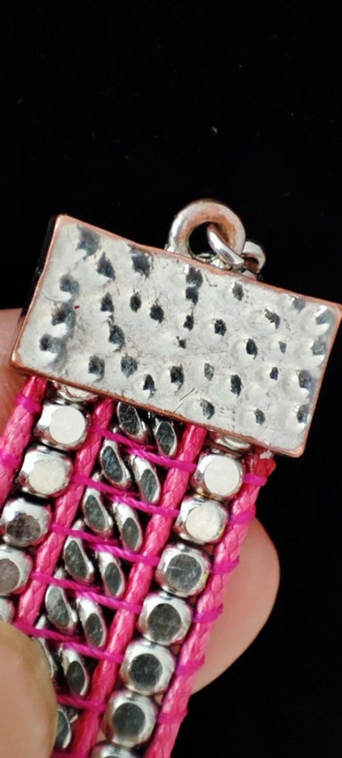 Bracelet articulé métal et tissu - photo numéro 6