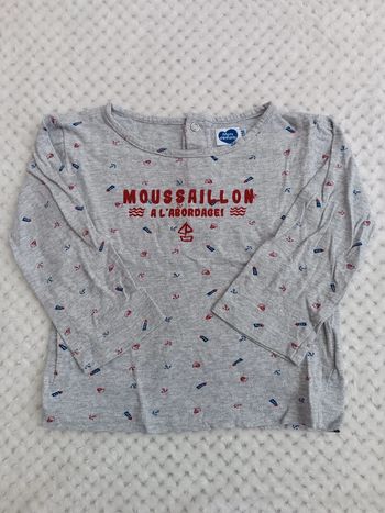 🔸T-shirt Gris Moussaillon – Mots d'Enfants 3 Ans🔸