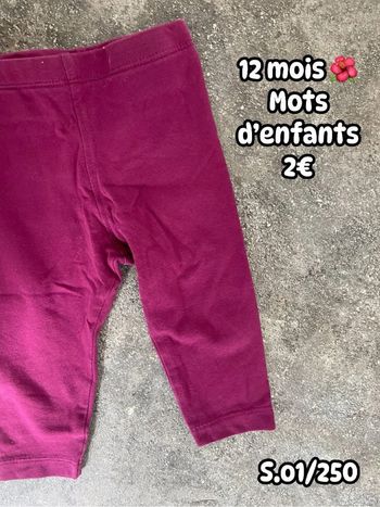 Legging 🌺 12 mois 🌺 Mots d’enfants