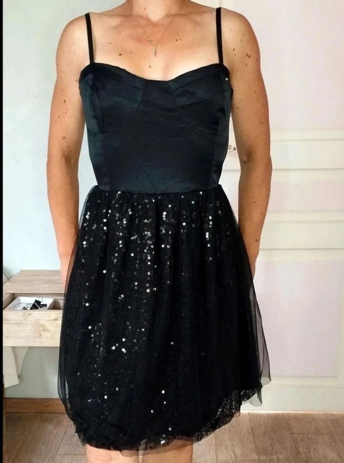 Robe bustier soirée sequins - NafNaf Vintage - 42 = 40 actuel - Neuve - photo numéro 3