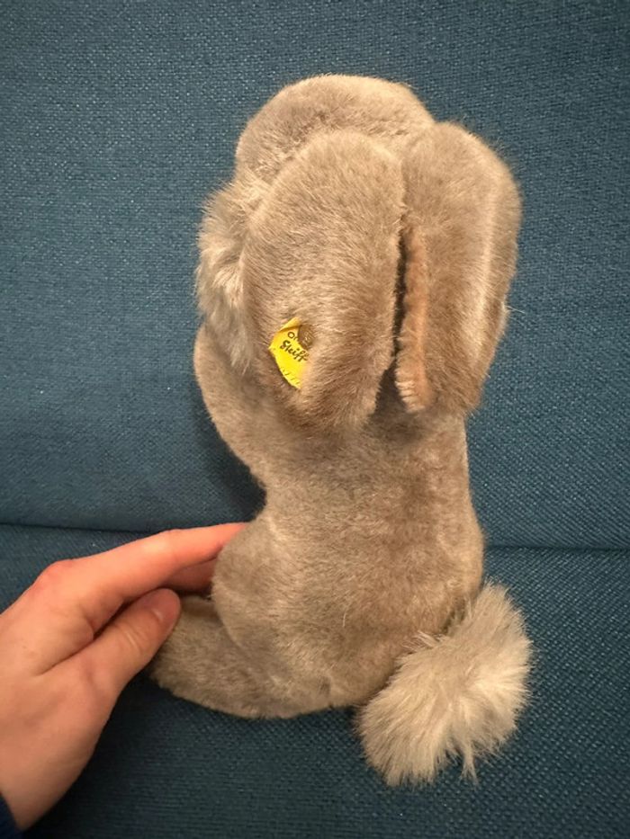 Peluche ancienne Steiff Lapin rigide debout lièvre gris 24cm doudou collection - photo numéro 4