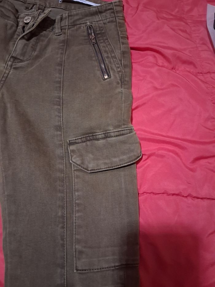 Jean vert kaki taille 36  de zara woman - photo numéro 6