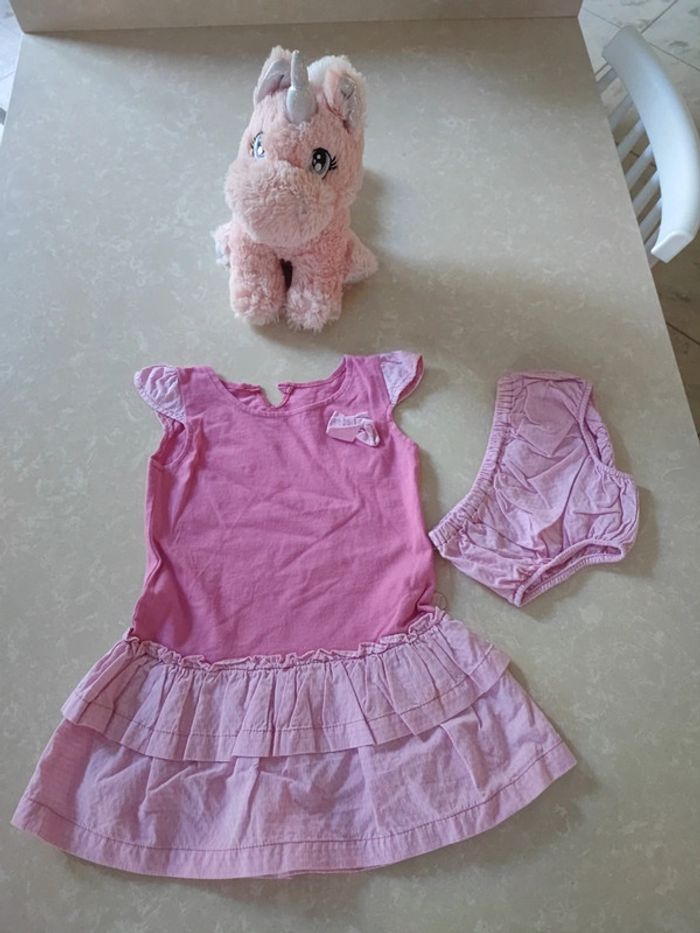 🌸robe été rose et boomer 2 ans