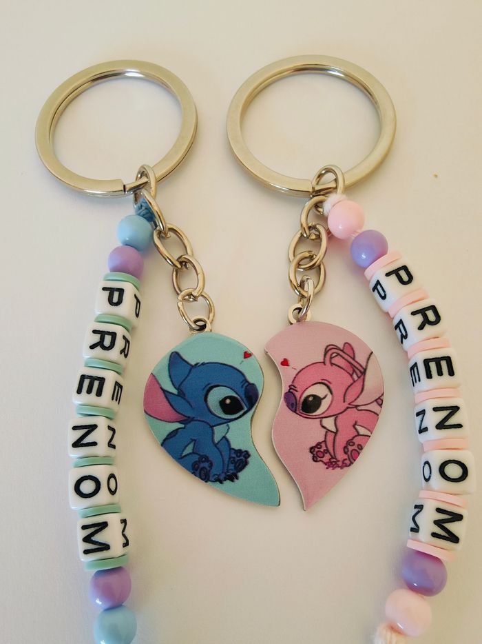 Porte clefs d'amitié stitch et Angel coeur a partager Disney - photo numéro 5
